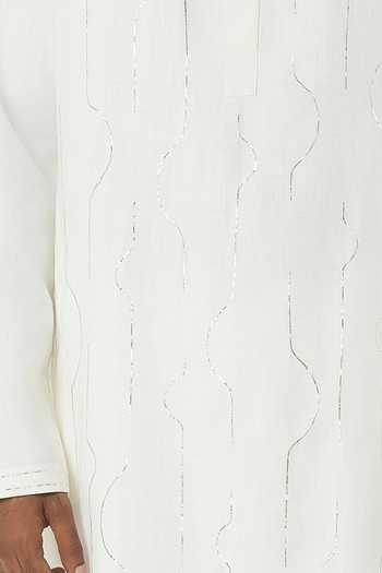 Buy_Line Out Line_Off White Cotton City Pulse Tonal Embroidered Kurta _Online_at_Aza_Fashions