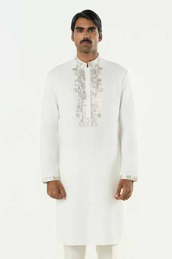 Line Out Line Aurum Embroidered Placket Kurta 