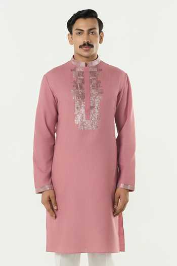 Line Out Line Aurum Placket Embroidered Kurta 