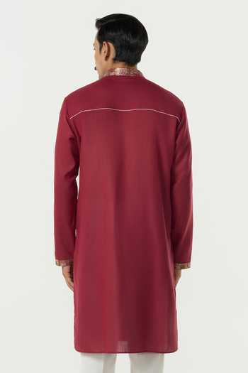Line Out Line Aurum Pitta Work Placket Kurta 