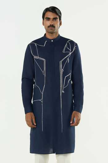 Line Out Line Classic Torrent Abstract Embroidered Kurta 