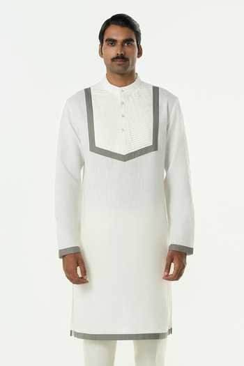 Line Out Line Circuit Pleated Yoke Kurta 