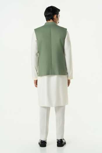 Buy_Line Out Line_Green Cotton Beads Grill Cutdana Grid Open Bundi _Online_at_Aza_Fashions