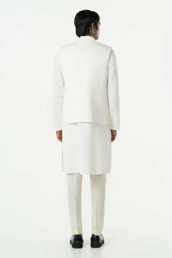 Line Out Line Grill Grid Cutdana Work Bundi & Kurta Set 