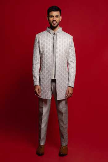 Sven Suits Thread Embroidered Sherwani Set 