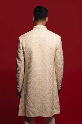 Sven Suits Cutdana Embroidered Sherwani Set 