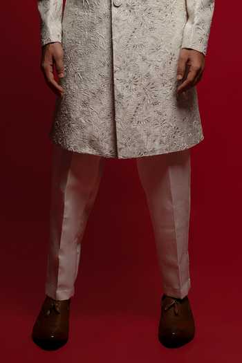 Buy_Sven Suits_Mint Silk Stone Embroidered Sherwani Set _Online_at_Aza_Fashions