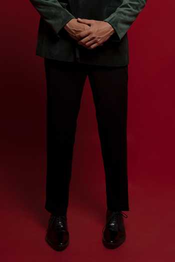 Sven Suits_Green Velvet Blazer Pant Set _Online_at_Aza_Fashions