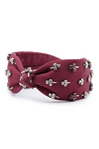 Shop_APT FOREVER_Maroon Embroidery, Beads, Rhinestones Jewelled Treasure Beaded Headband _Online_at_Aza_Fashions