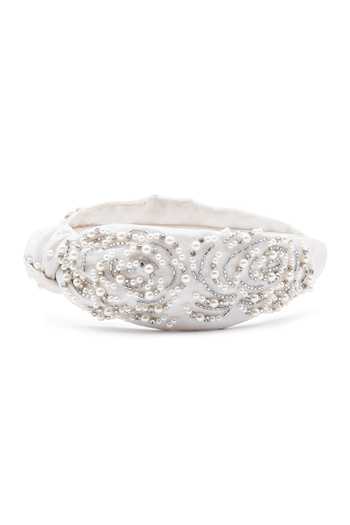 Buy_APT FOREVER_White Embroidery, Beads, Pearls, Rhinestones Effervescent Handmade Headband _Online_at_Aza_Fashions