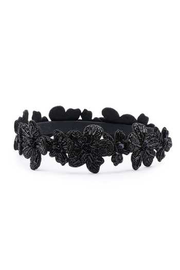 Shop_APT FOREVER_Black Beads, Rhinestones Magnolia Majesty Crown Headband _Online_at_Aza_Fashions