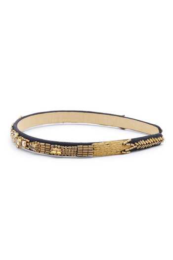 APT FOREVER_Black Beads, Rhinestones Regal Beaded Headband _Online_at_Aza_Fashions