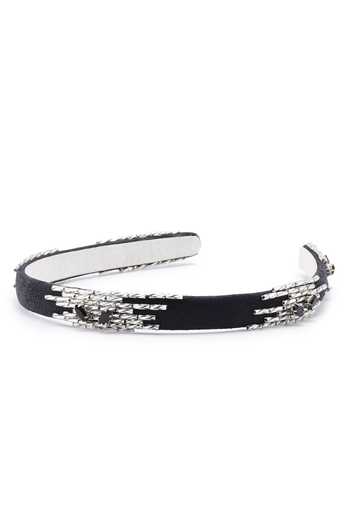 Buy APT FOREVER Black Embroidery, Beads, Rhinestones Imperial Elegance Headband Online at Aza Fashions Buy_APT FOREVER_Black Embroidery, Beads, Rhinestones Imperial Elegance Headband _Online_at_Aza_Fashions