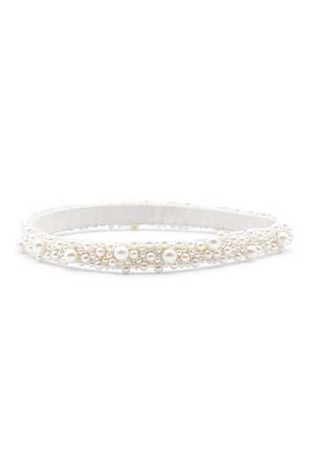 Buy_APT FOREVER_White Beads, Pearls Pearlplex Handmade Headband _Online_at_Aza_Fashions