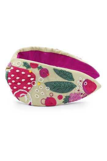 Buy_APT FOREVER_Yellow Embroidery, Beads, Rhinestones Berry Delightful Headband 