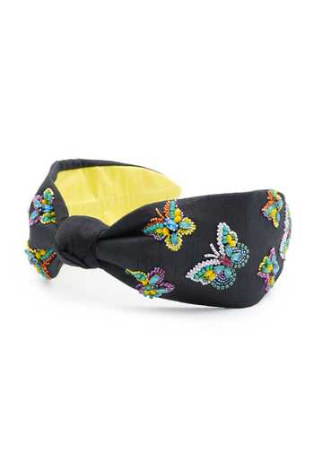 Buy_APT FOREVER_Black Embroidery, Beads, Rhinestones Flutterby Headband _Online_at_Aza_Fashions