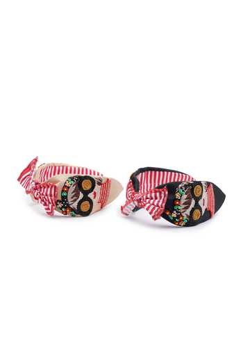 APT FOREVER_Black Sequins, Beads, Fabric Flowers Glam Girl Dramatic Handmade Headband _Online_at_Aza_Fashions