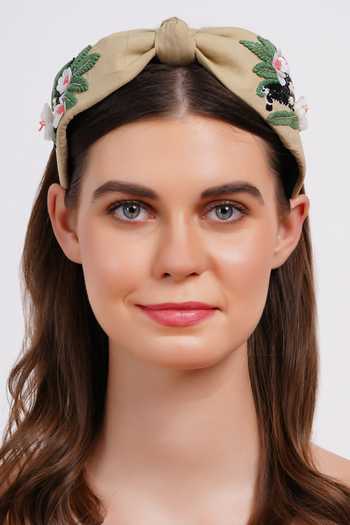 APT FOREVER Zen Mode Zebra Embroidered Cotton Headband 