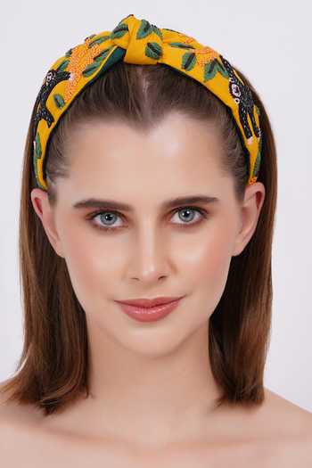 APT FOREVER Banana Drama Monkey Beaded Top Knot Headband 