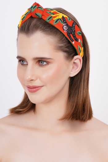 APT FOREVER Banana Drama Monkey Embroidered Headband 