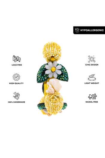 APT FOREVER_Yellow Lemon Zing Beaded Earrings _Online_at_Aza_Fashions