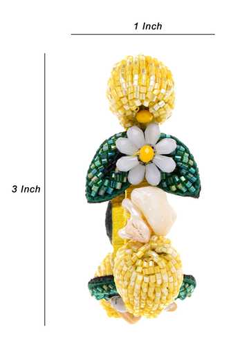 Buy_APT FOREVER_Yellow Lemon Zing Beaded Earrings _Online_at_Aza_Fashions