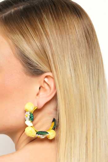 Buy_APT FOREVER_Yellow Lemon Zing Beaded Earrings 