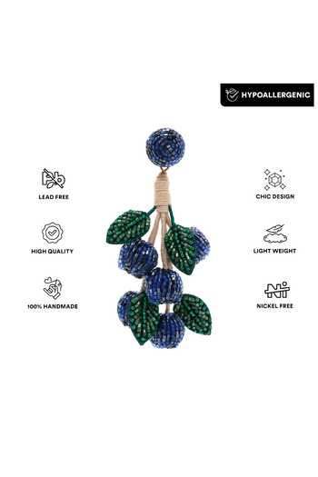 APT FOREVER_Blue Berrylicious Handmade Beaded Earrings _Online_at_Aza_Fashions