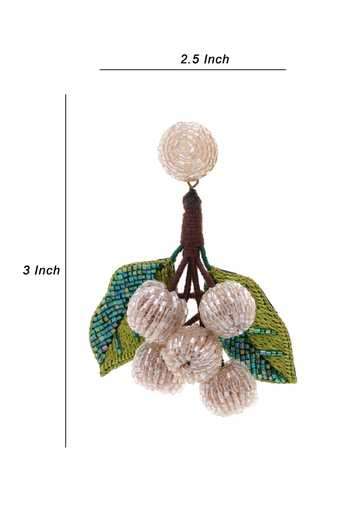 Buy_APT FOREVER_Off White Sweet Longan Handmade Beaded Earrings _Online_at_Aza_Fashions