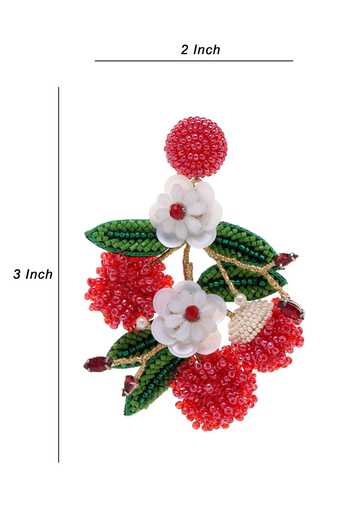 Buy_APT FOREVER_Red Tropical Rambutan Handmade Earrings _Online_at_Aza_Fashions