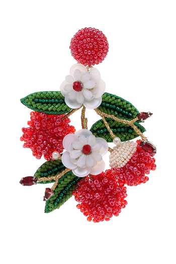 Shop_APT FOREVER_Red Tropical Rambutan Handmade Earrings _Online_at_Aza_Fashions
