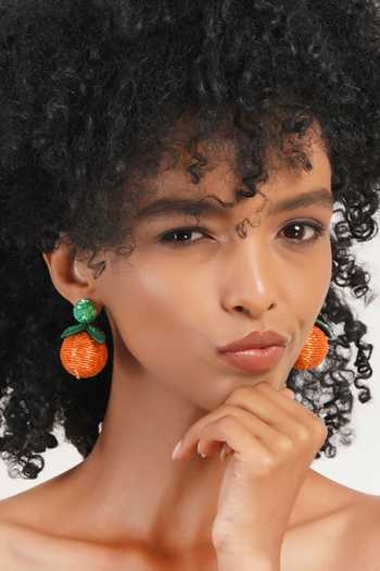 APT FOREVER_Orange Tangerine Twist Handmade Earrings _at_Aza_Fashions