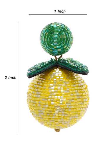 Buy_APT FOREVER_Yellow Zesty Lemon Drop Handmade Earrings _Online_at_Aza_Fashions