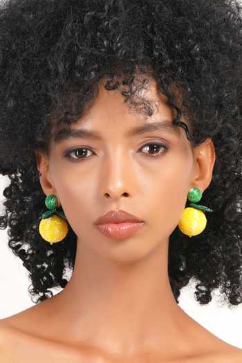 Buy_APT FOREVER_Yellow Zesty Lemon Drop Handmade Earrings 