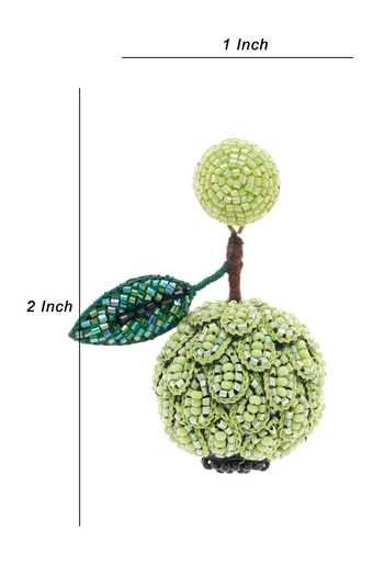Buy_APT FOREVER_Green Creamy Custard Apple Handmade Earrings _Online_at_Aza_Fashions