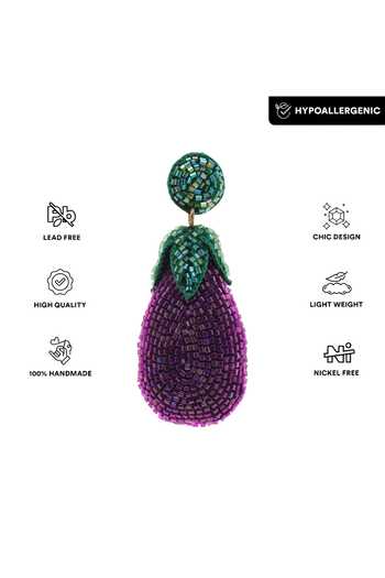 APT FOREVER_Purple Plucky Eggplant Handmade Earrings _Online_at_Aza_Fashions