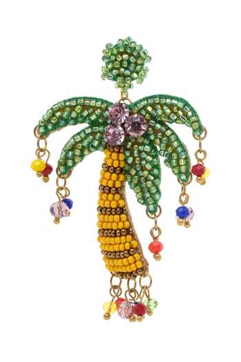 Shop_APT FOREVER_Green Tropical Palm Gem Handmade Earrings _Online_at_Aza_Fashions