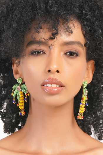 APT FOREVER Tropical Palm Gem Handmade Earrings 