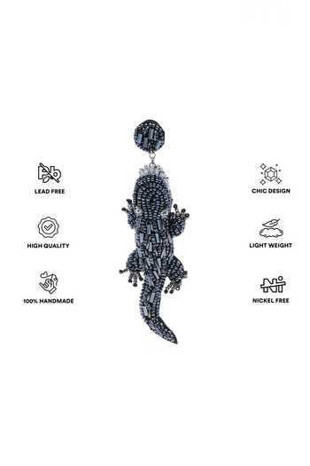 APT FOREVER_Blue Croc Luxe Embellished Bead Earrings _Online_at_Aza_Fashions