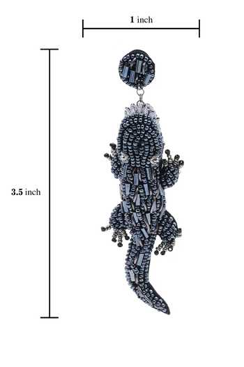Buy_APT FOREVER_Blue Croc Luxe Embellished Bead Earrings _Online_at_Aza_Fashions