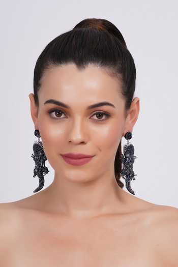 APT FOREVER_Blue Croc Luxe Embellished Bead Earrings _at_Aza_Fashions
