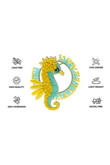 APT FOREVER_Yellow Pacific Seahorse Handmade Earrings _Online_at_Aza_Fashions