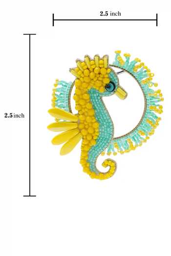 Buy_APT FOREVER_Yellow Pacific Seahorse Handmade Earrings _Online_at_Aza_Fashions