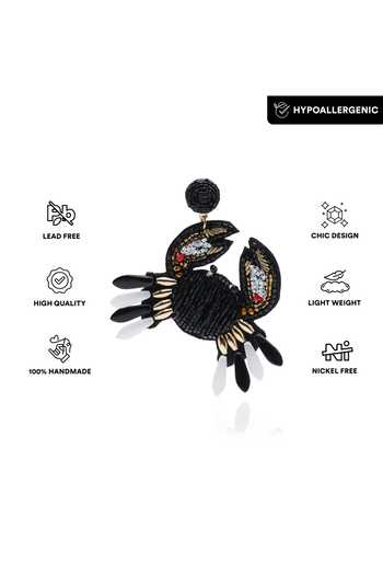 APT FOREVER_Black Cut-the-crab Dangling Earrings _Online_at_Aza_Fashions