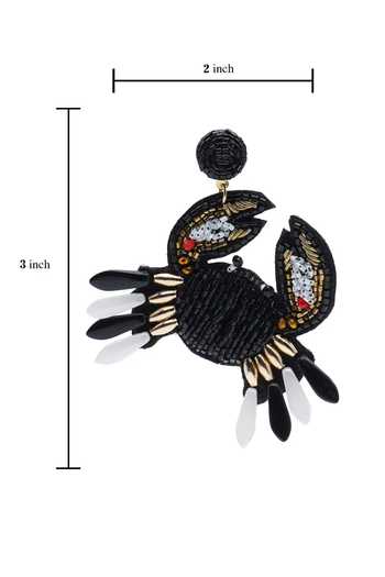 Buy_APT FOREVER_Black Cut-the-crab Dangling Earrings _Online_at_Aza_Fashions