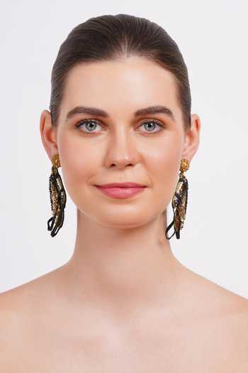 Shop_APT FOREVER_Black High Stride Horse Handmade Earrings _Online_at_Aza_Fashions
