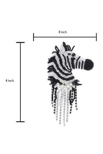 Buy_APT FOREVER_Black Zen Zebra Beaded Handmade Earrings _Online_at_Aza_Fashions