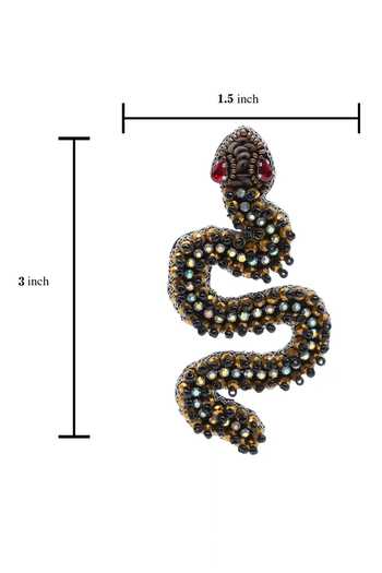 Buy_APT FOREVER_Black Ssslay Snake Handmade Earrings _Online_at_Aza_Fashions