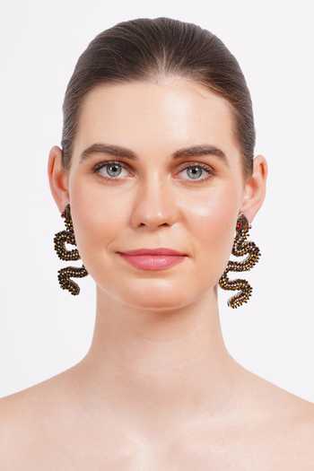 Shop_APT FOREVER_Black Ssslay Snake Handmade Earrings _Online_at_Aza_Fashions