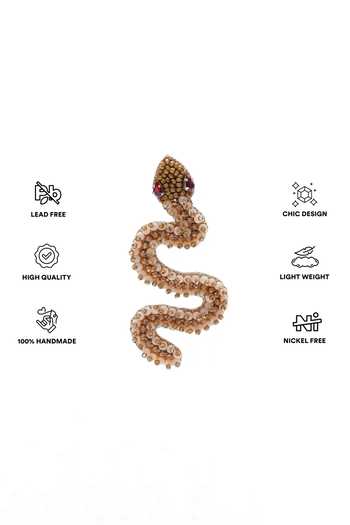 APT FOREVER_Rose Gold Ssslay Snake Embellished Earrings _Online_at_Aza_Fashions